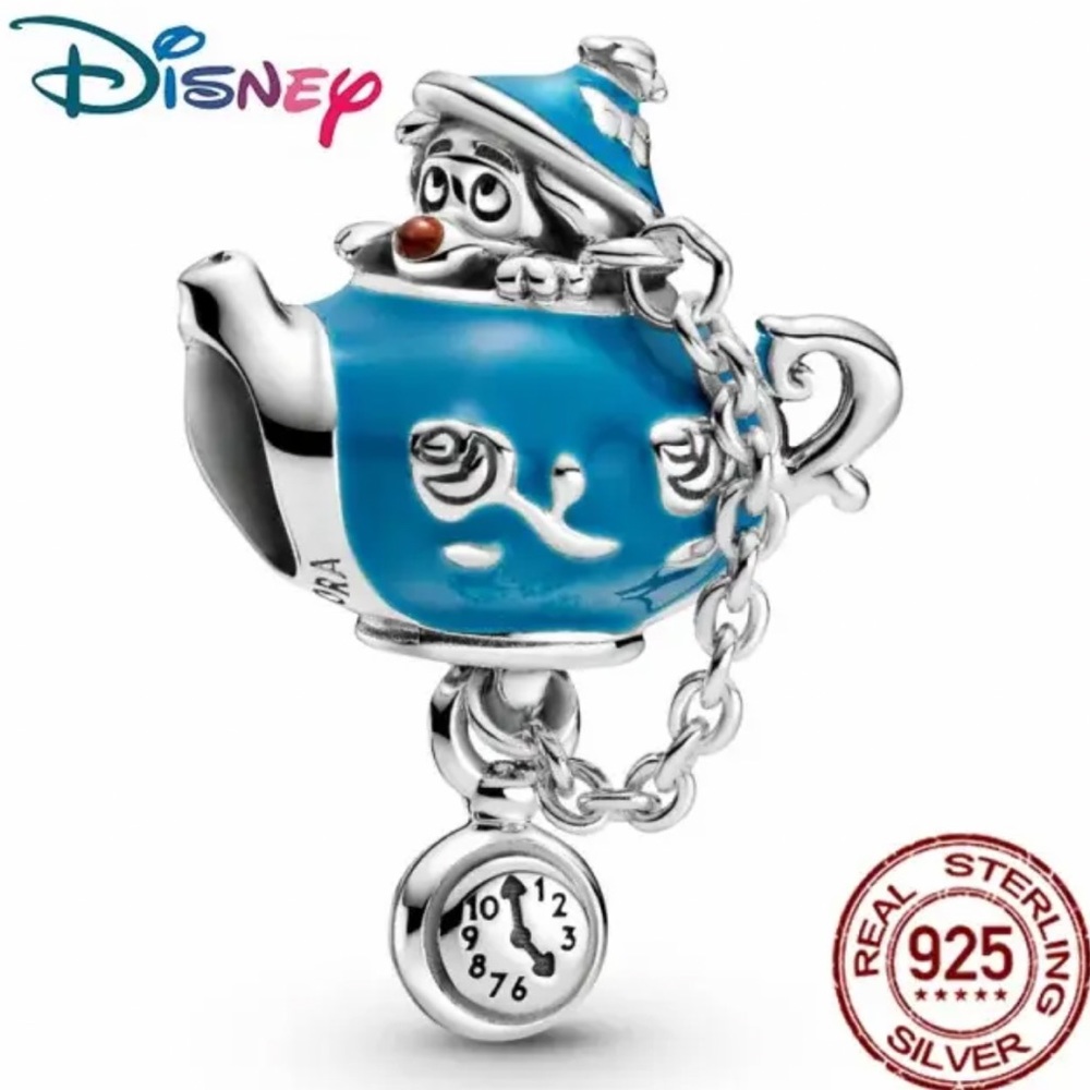NWOT Disney Alice in Wonderland, Unbirthday Party Teapot Charm Sterling Silver